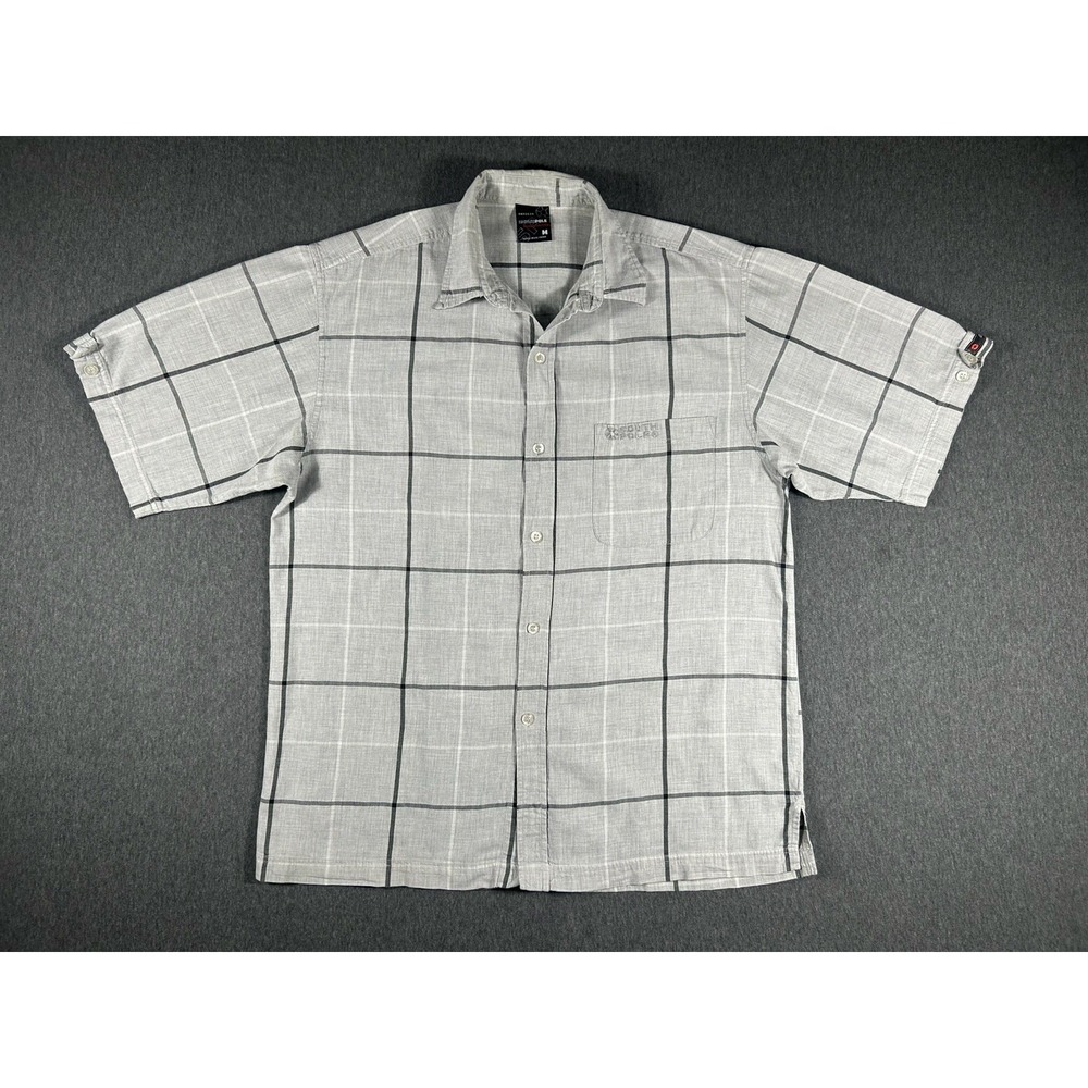 Southpole Vintage Authentic Collection Gray Plaid Short Sleeve Button Down M